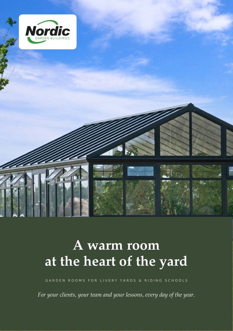 Cover of the Nordic Garden Buildings brochure for livery yards and riding schools